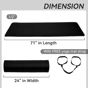 Esterillas de Yoga de Color negro con correas, esterilla de práctica de ejercicio de entrenamiento de Yoga personalizada, esterillas de Yoga de Fitness lavables de secado rápido de alta calidad - Product Image 3