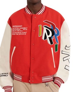 2025 Unisex Premium Custom Letterman Varsity Jacket Lona de alta calidad Diseño Premium Custom Black Leather Sleeves al por mayor - Product Image 2