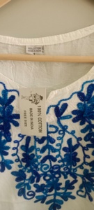 เสื้อแขนกุดขาสั้นผ้าคอตตอนสีขาวปักลายแคชเมียร์แบบลำลองทรงเรขาคณิตสำหรับฤดูใบไม้ผลิฤดูใบไม้ร่วง - Product Image 2