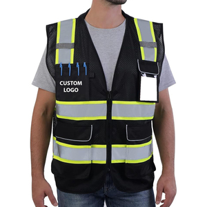 LOGO personnalisé ANSI classe 2 étanche LED Flash multi-poches haute visibilité gilet de sécurité réfléchissant pour le travail d'ingénieur de sécurité - Product Image 3