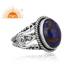 Best Selling Oxidized Sterling Silver Mojave Copper <b>Lapis</b> <b>Lazuli</b> Gemstone Statement <b>Ring</b> Custom Jewelry For Women Gift For Her - Product Image 3