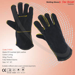 Guantes de Seguridad de Cuero Vacuno para Soldadura MIG, Venta Caliente 2024, Guantes de Trabajo para Soldadores al por Mayor, Guantes de Cuero de Pakistán - Product Image 4