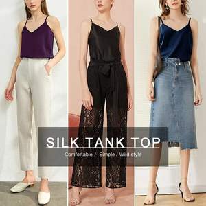 Camiseta sin mangas de seda para mujer, Top Sexy de seda 100%, camisetas sin mangas cómodas y suaves para mujer, proveedor OEM de Vietnam - Product Image 5