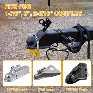 Adaptateur universel pour attelage avec 2 clés 1-7/8 po. Serrure de sécurité jaune de 2-5/16 pouces - Product Image 5