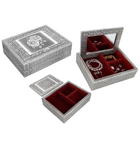 Beautiful design Hot Selling Tabletop Decorative Metal Jewellery <b>Box</b> for <b>Rings</b> Necklace & Pendant - Product Image 1