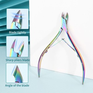 Coupe-cuticules en acier inoxydable, quatre couleurs, or rose, double ressort, pince à ongles pour manucure, pour les doigts - Product Image 4