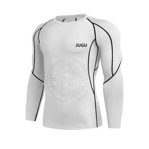 Camisas de compresión sólidas con logotipo personalizado, manga larga de secado rápido, 100% algodón, ajuste holgado, estampado, compresión ecológica - Product Image 1
