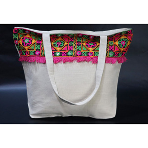 Sac de plage uni de bonne qualité en coton biologique de belle couleur pour l'extérieur Sac fourre-tout en coton à un prix abordable - Product Image 1