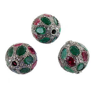 Splendid 14k Gold Diamond-Shaped <b>Emerald</b> Cut Sapphire & Amethyst Pendant Rhodium Plated Zircon Accented - Product Image 3