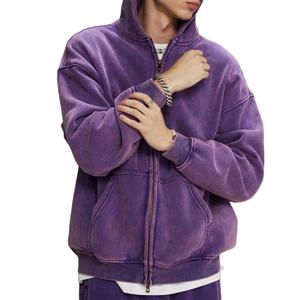 Conjunto de chándal de algodón 100% personalizado para hombre OEM al por mayor, chándal lavado con ácido de último diseño con cremallera para invierno 2026 - Product Image 2