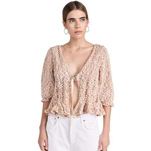 Cardigan Bohemien Free People Taglia XS, Stili Casual con Stampe e Righe per Estate e Primavera, Decorazione con Bottoni - Product Image 1