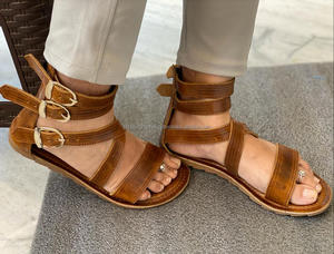 <b>Women</b> Stylish Tie up Sandal Full Grain Leather <b>Flip</b> <b>Flop</b> Sandal Slipper - Product Image 2