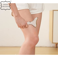 Outil facial de poche en acier inoxydable Gua Sha avec logo personnalisé masseur Guasha en métal de thérapie lisse pour le massage par grattage du corps