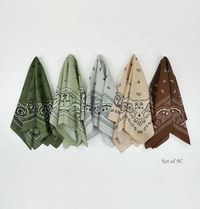 Bandana carré classique en coton à motif cachemire pour homme et femme, foulard pour cheveux et cou, style urbain tendance - Product Image 2