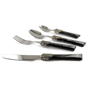 Ensemble de 4 couverts en acier inoxydable idéal pour les ustensiles de cuisine de table à manger à usage domestique couverts plaqués couleur argent meilleure poignée de qualité - Product Image 3