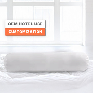 Oreiller de traversin de confort de qualité d'hôtel blanc oblong avec couverture tricotée non toxique lavable et amovible - Product Image 1