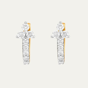 1 quilate redondo corte laboratorio cultivado diamante aro diamante pendiente mujer 14K oro amarillo pendientes IGI certificado Diamante - Product Image 1