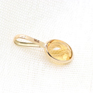 Piedra preciosa de citrino facetado ovalado Natural 14K oro amarillo sólido hecho a mano joyería colgante de mujer para venta al por mayor - Product Image 2
