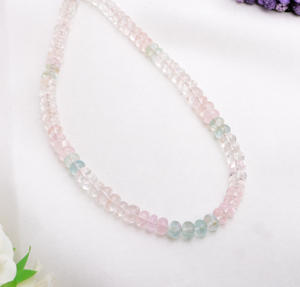 Cuentas Lisas de Morganita Natural + Aguamarina de 7 mm, Cuentas de Piedras Preciosas para Joyería - Product Image 2