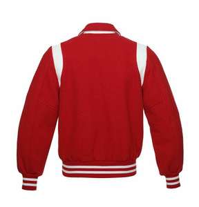 Veste universitaire en laine avec logo personnalisé de la meilleure qualité pour hommes, style vintage à capuche avec design teint uni sur le devant - Product Image 3