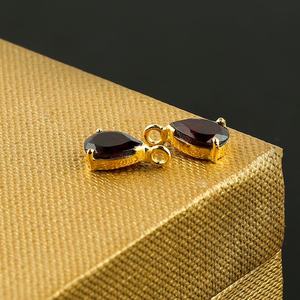 Pendentif poire grenat rouge en argent sterling 925 fait à la main cadeau d'anniversaire de mariage plaqué or 14 carats Vermeil bijoux élégants pour elle - Product Image 5