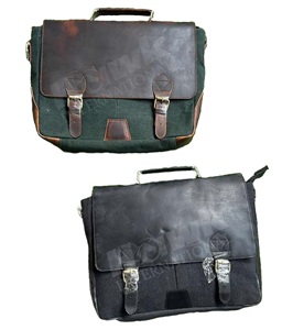 High Quality Handmade Leather and Canvas Messenger Crossbody Laptop Briefcase Waterproof School Bag Best Price - Product Image 4