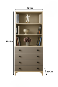 Cómoda Moderna para Niños Arion con Cuerpo de MDF, Cajonera Deniz, Librería y Estantes, Patas de Madera, Solución de Almacenamiento Compatible - Product Image 3