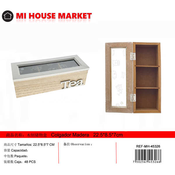 Decorated Wooden Box for Kitchen Storage