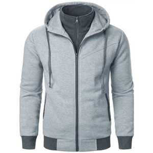 Stylish Grey hooded and outdoor windbreaker <b>jacket</b> <b>customization</b> polyester <b>hoodie</b> good quality - Product Image 1