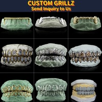 Fait sur mesure brillant 10 haut et 10 bas glacé Grillz Hip Hop Bling Moissanite diamant dents Grillz pour hommes et femmes