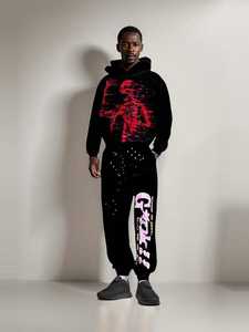 Sweat à capuche oversize pour homme Halloween Y2K Gothique Cyberpunk décontracté avec motif imprimé Alphabet Blast et crâne, style Harajuku, mode hiver - Product Image 2