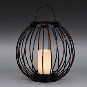 Elegant Black Wire Metal <b>Lantern</b> Candle Jar Holder for Home and Garden Unique Chic Decorative <b>Lighting</b> for <b>Indoor</b>/Outdoor Use - Product Image 5