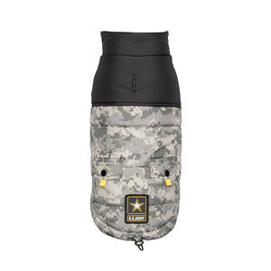 US Army <b>Camo</b> Fleece Dog <b>Jacket</b> in XS XL XXL Sizes-Sporty Classic Style Pet Coat for Winter Summer Spring-Printed Polyester - Product Image 1