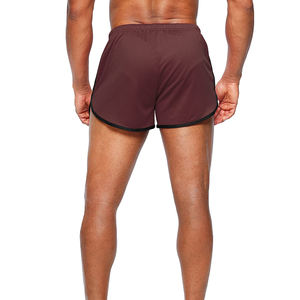 Pantalones cortos de correr de lana personalizados para hombre, cintura elástica, ajuste relajante, pantalones cortos informales con cordón, algodón, poliéster, costura interior, liso, en blanco - Product Image 3