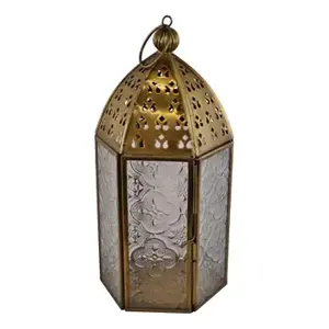 Lanterne marocaine enduite de noir de qualité supérieure éclairage de table maison hôtel décoratif pour le Ramadan utilisation sol/lanterne suspendue - Product Image 5