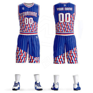 Customized Adults Reversible Breathable Anti-Bacterial Quick Dry Basketball Uniforms 100% <b>Polyester</b> Summer <b>Shorts</b> Plus Size - Product Image 1