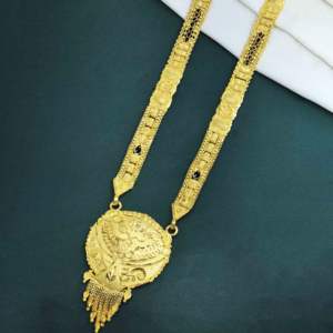 Venta al por mayor 24K formando colgante chapado en oro Mangalsutra, joyería de boda india tradicional, colgante largo lleno de oro Mangalsutra. - Product Image 3