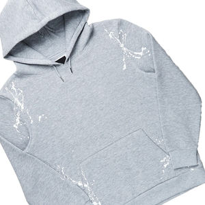 Chándales con capucha y borde de dobladillo crudo y corte de algodón OEM personalizados, pantalones para hombre, chándal apilado acampanado, conjunto de Jogger de dos piezas para hombre - Product Image 6