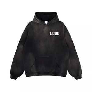 Sweat à capuche personnalisé en coton épais pour hommes Streetwear sérigraphie blanchie à fermeture éclair de style Hip Hop séchée à l'acide lavée pour l'hiver - Product Image 4