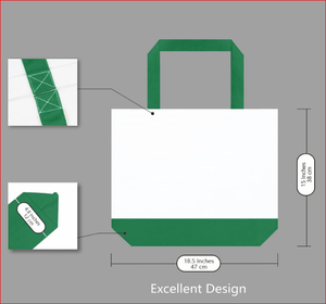 Super Strong 12oz <b>Large</b> Cotton <b>Canvas</b> <b>Tote</b> <b>Bags</b> Top Design 3-Pack Long Handle Reusable Simple Style Grocery Shopping Cloth <b>Bags</b> - Product Image 5