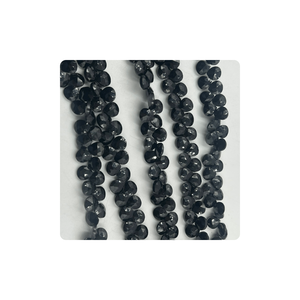 Cuentas con forma de cebolla facetada de ónix negro, hebra de 8 pulgadas, 4mm, 6mm, 10mm, 2mm, tamaño Rondelle, fabricación de joyas rosas que incluyen PIEDRA DE ónix negro - Product Image 1