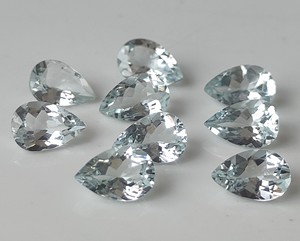 ลูกแพร์3x5mm-7x10mm พลอยอะความารีนเจียระไนแบบธรรมชาติสำหรับทำเครื่องประดับ - Product Image 2