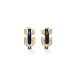 Pendientes de Aro Huggie de Oro Rosa de 18k con Perlas para Mujer, Joyería Geométrica de Diamantes para Boda - Product Image 2