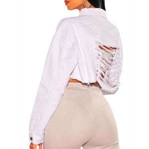 2025 conception personnalisée mince à manches longues bleu Denim veste pour les femmes vente chaude nouveau Style OEM avec coton matériau de remplissage - Product Image 6