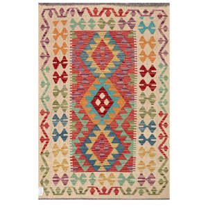 Alfombra Kilim de Maimana, Afganistán, 153 x 102 cm, Alfombra Tradicional Afgana - Product Image 1