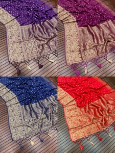 Tissu en soie douce avec impression numérique, miroir de travail, conception de fleurs, sarouel de styliste, bollyden, couleur maroon avec blouse indienne - Product Image 4