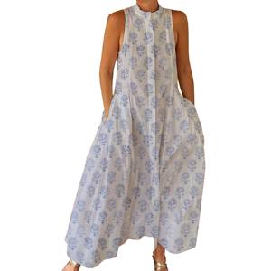 Mono Informal de Verano 100% Algodón, Estampado Floral a Mano, Tejido Suave con Cierre de Cremallera para Primavera/Verano, Adultos BPJS117 - Product Image 1