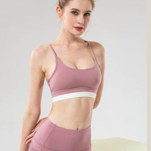 Soutien-gorge de sport uni pour femmes, respirant, haut de yoga, fourniture de marque privée, soutien-gorge de sport - Product Image 3