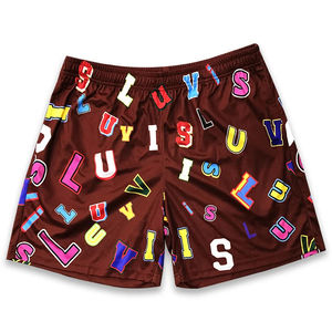 Pantalones Cortos de Baloncesto Personalizados con Logotipo 2025, Diseño de Letras Hip Hop Sublimadas, Pantalones Cortos de Malla con Cordones, Bordado Sublimado - Product Image 4