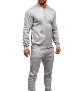 Trajes de dos piezas con logotipo personalizado, conjunto de chándal de hombre atlético con cremallera lisa en blanco, conjunto de chándal deportivo para correr - Product Image 6